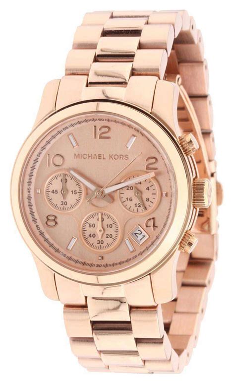 michael kors runway rose gold plated chronograph ladies watch|Michael Kors rose gold.